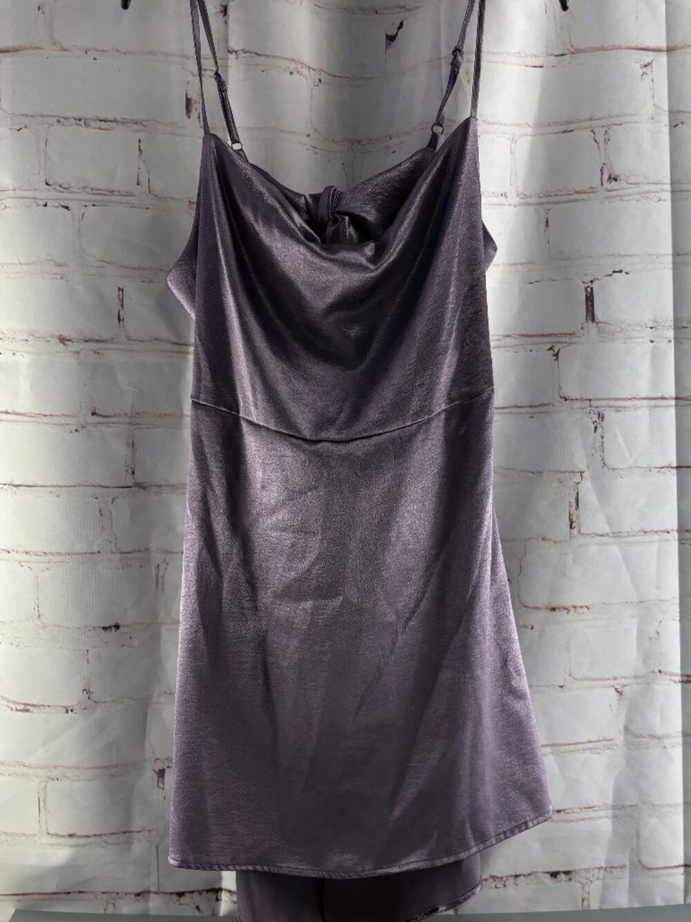 Wild Fable Purple Satin Draped Tie Back Mini Dress XL
